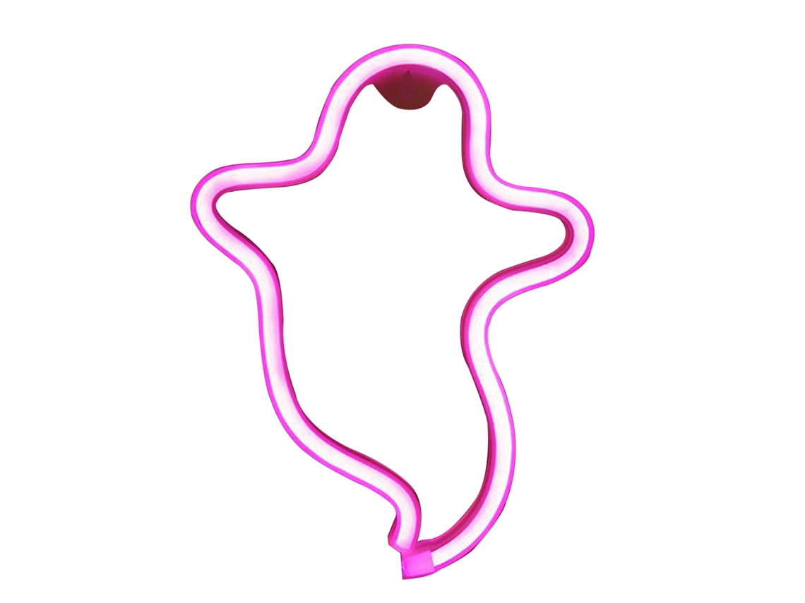 Lâmpada Neon Parede Ghost Rosa Decoração Halloween