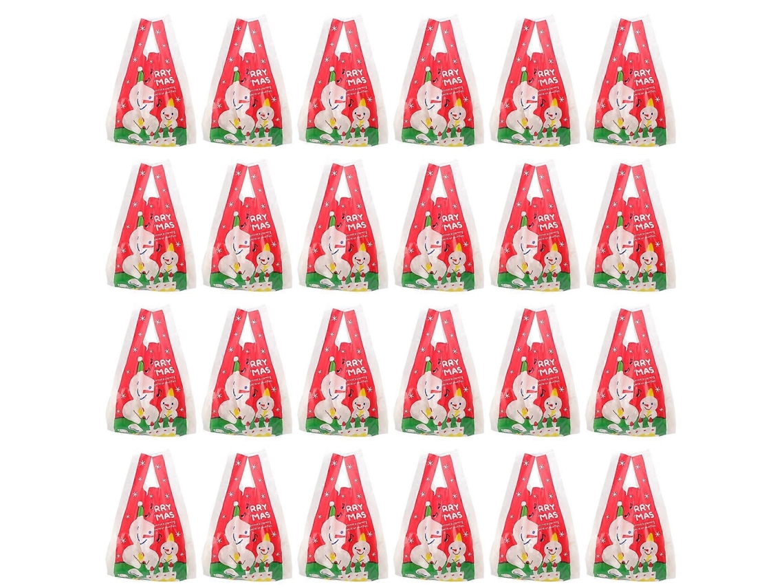 50 Unidades De Sacolas Plásticas De Natal Com Boneco De Neve Para Presentes. Nostalgia88
