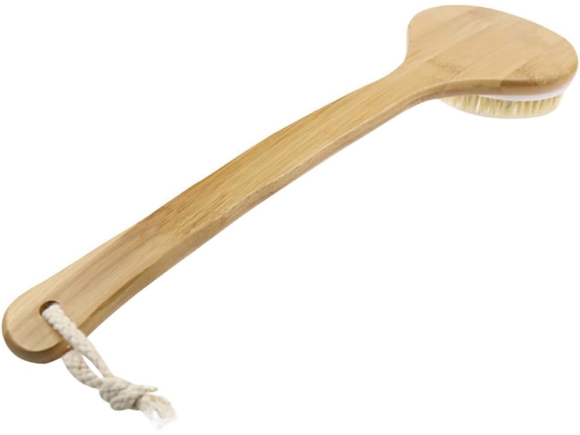 Escova De Banho Yarnow Com Cerdas Macias, Escova De Chuveiro Para As Costas, Escova Corporal De Bambu Com Cabo Longo