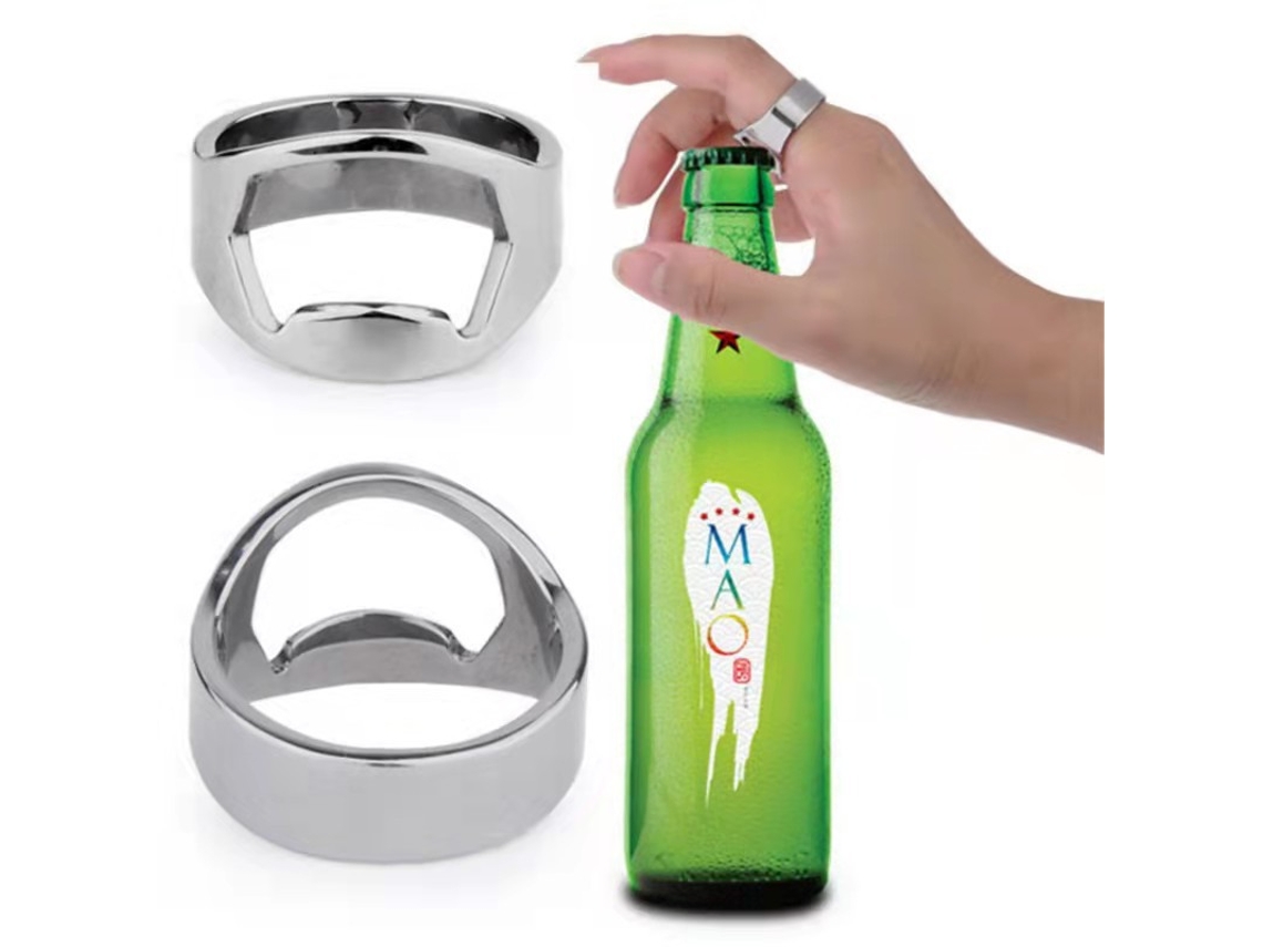 Anéis Abridor De Garrafas Cerveja, Kit Abridor De Garrafas Com 2 Anéis Titânio