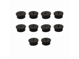 10 ilhós flexíveis de silicone para cabos de mesa, proteção perfeita para furos de cabos, Slowmoose preto