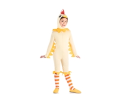 Fato de galinha branca e amarela para menina