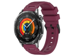 Pulseira De Silicone Preta Com Fivela E Padrão Vertical Para Huawei Watch 22mm