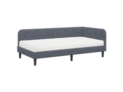 Conjunto 1 Cama De Canto Vidaxl Cinzento Veludo (100 X 200 Cm)
