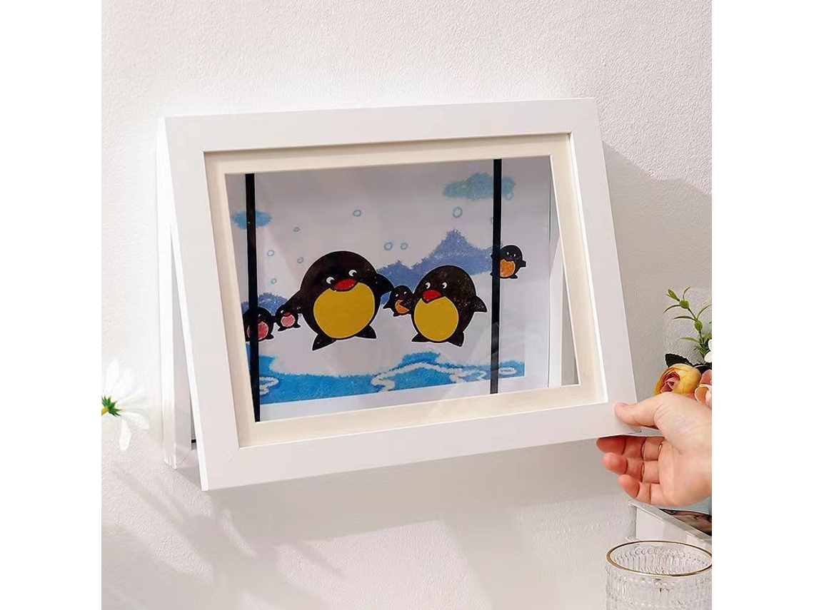 Porta-retratos Infantil De Madeira Com Abertura Frontal Magnética, Capacidade Para Mais De 100 Trabalhos Artísticos Em Tamanho A4 Panoona