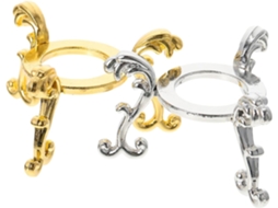 Suporte Para Exibição De Bolas Cristal Ultechnovo, 2 Peças, Pequeno, Em Ferro Dourado E Prateado, Base Prática Para
