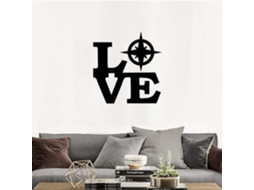 Adesivos de parede, adesivos de parede com carta de amor e padrão de bússola para decoração de sala de estar, casa, faça você mesmo, adesivos de parede para escritório, papel de parede 29x30cm