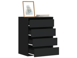Vidaxl Cómoda 60x41x76 Cm Derivados De Madeira Preto