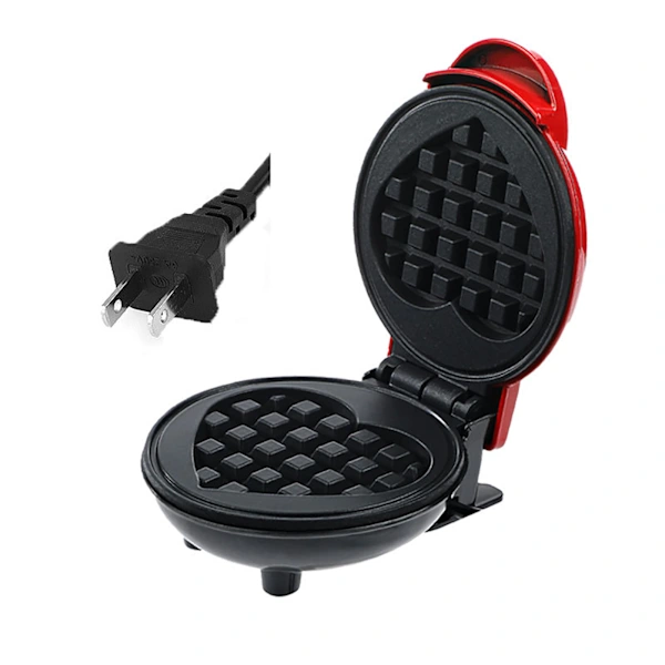 /ea/mini Máquina Elétrica De Waffles Multifuncional Para Casa, Ideal Para Café Da Manhã, Assar Bolos E Waffles, Formato De Coração, 110v(eua)