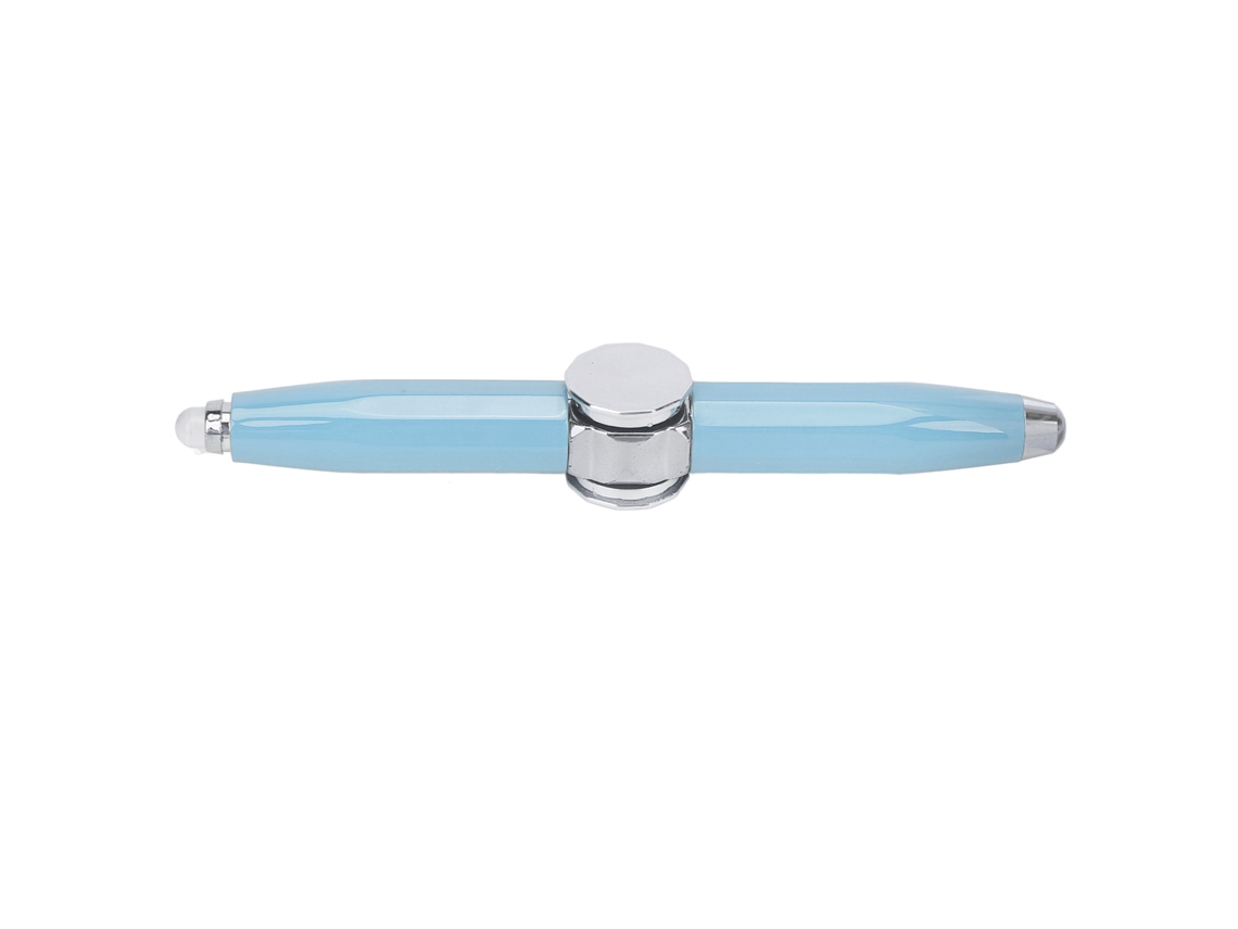 Mali caneta Giratória Fidget com Luz Led para Alivio de Estresse e Escrita Portátil Cor Azul Claro