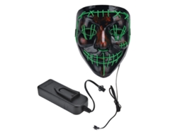 Máscara De Halloween Com 3 Modos De Luz Verde Iluminada
