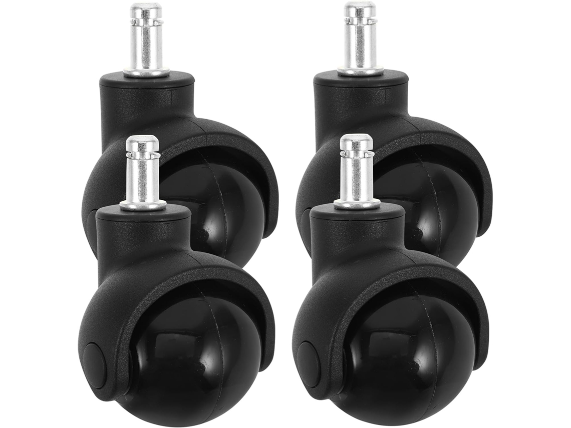 Rodízios Esféricos Para Moveis, Conjunto De 4, Preto, Em Nylon Pu