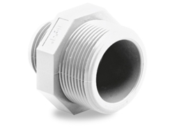 Machão Roscado Reduzido PVC Pressão M-M 1 1/4X 2 1/2 Branco HIDROTEN