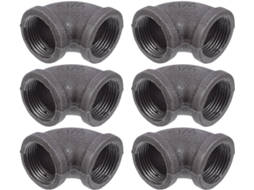 Conexão De Tubo Ferro Preto Dn20 3/4" Com 6 Peças Para Manutenção E