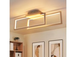 Nettlife Plafon Led Retangular 24w Madeira 48cm, Luminária De Teto Moderna 3000k Branco Quente Para Sala, Cozinha, Quarto E Corredor