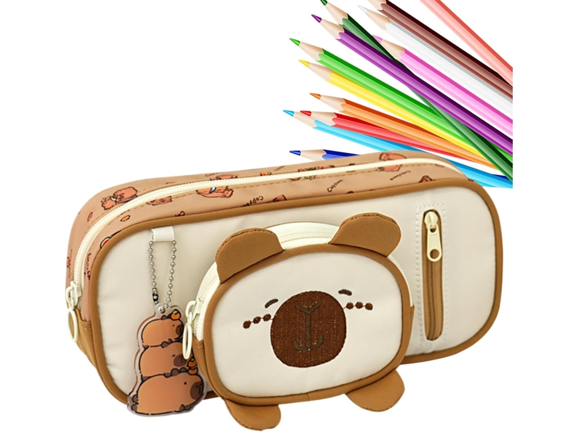 Lurelia Estojo Capivara 3d Com Letras, Bolsa Macia Para Lápis E Acessórios