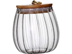 Potes De Vidro Com Tampas Herméticas Para Doces E Chá, Design Em Vidro E Madeira De Bambu, Seguros Para Alimentos