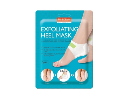 Meias Esfoliantes Para Os Pés Purederm Mater Uma Camada Áspera Da Pele, Recupere Uma Suavidade E Uma Em Nuvens Dos Calcanhares. Um Par Para Um Spa Em Casa.