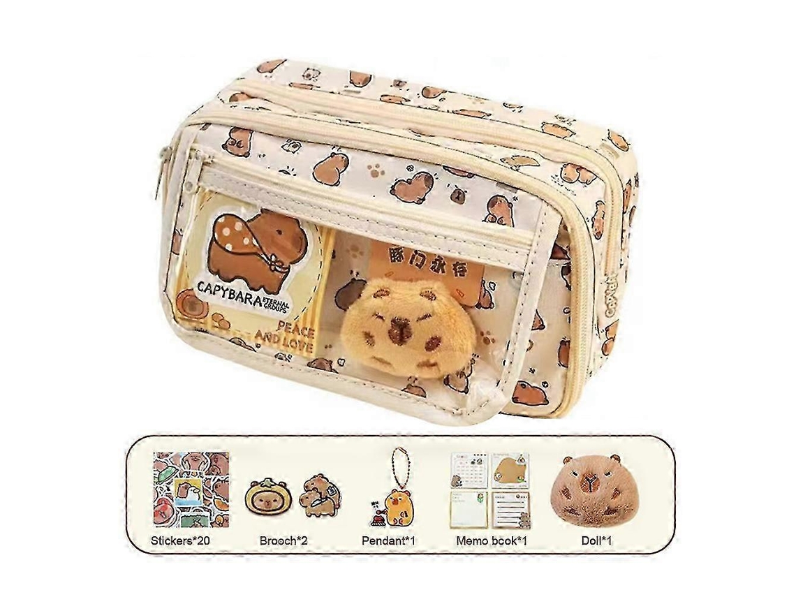 Estojo para Lápis, Transparente, Portátil, Escolar, Infantil, Meninas AQUAFORGE