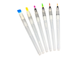 Conjunto Portátil de 6 Pincéis de Aquarela com Cerdas Macias, Ideal para Iniciantes em Arte e Pintura. MDUG