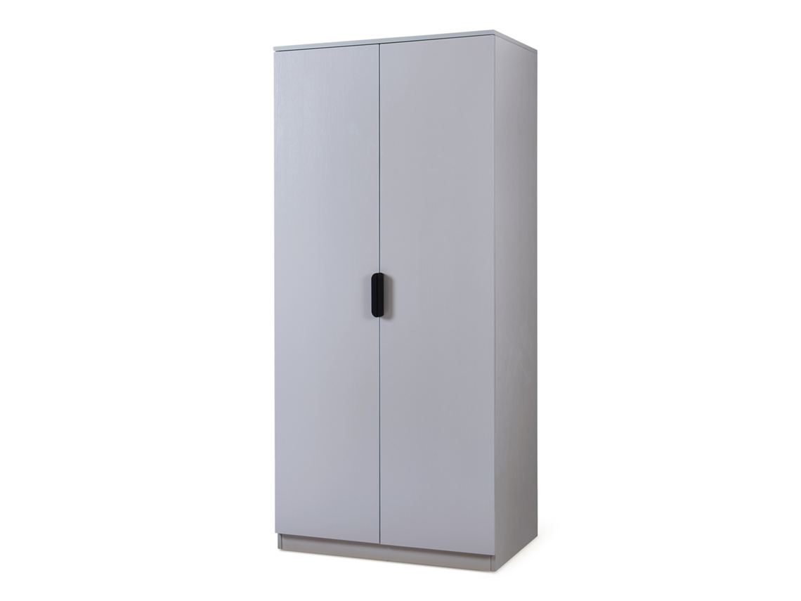Guarda Roupa Eiselfing Mdf 176x80x52cm Cinza [EN.CASA] (2 Portas 1 Bengaleiro 1 Compartimento)