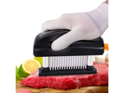 Amaciador Carne Com Agulhas - Utensílio Cozinha - Para Carne Bovina - Abs - Preto