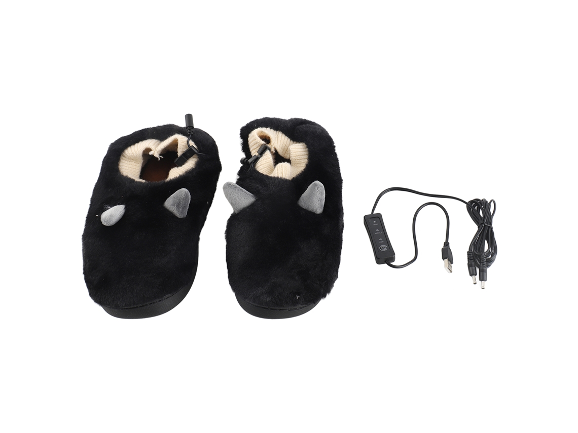 Pantuflas Quentes USB com Pelo Macio, Ajuste de Temperatura | S/MARCA