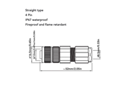 Conector De Aviação M12 Straight 4 Pinos Ip67 Resistente Ao Fogo Laxiscreed