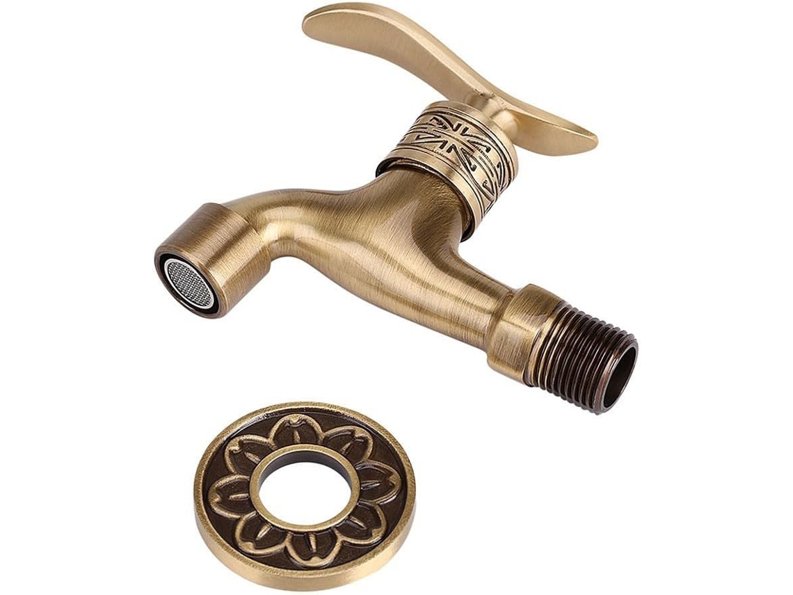 Torneira Vintage De Latão Maciço G1/2 Para Água Fria, Para Máquina De Lavar Roupa E Banheiro.