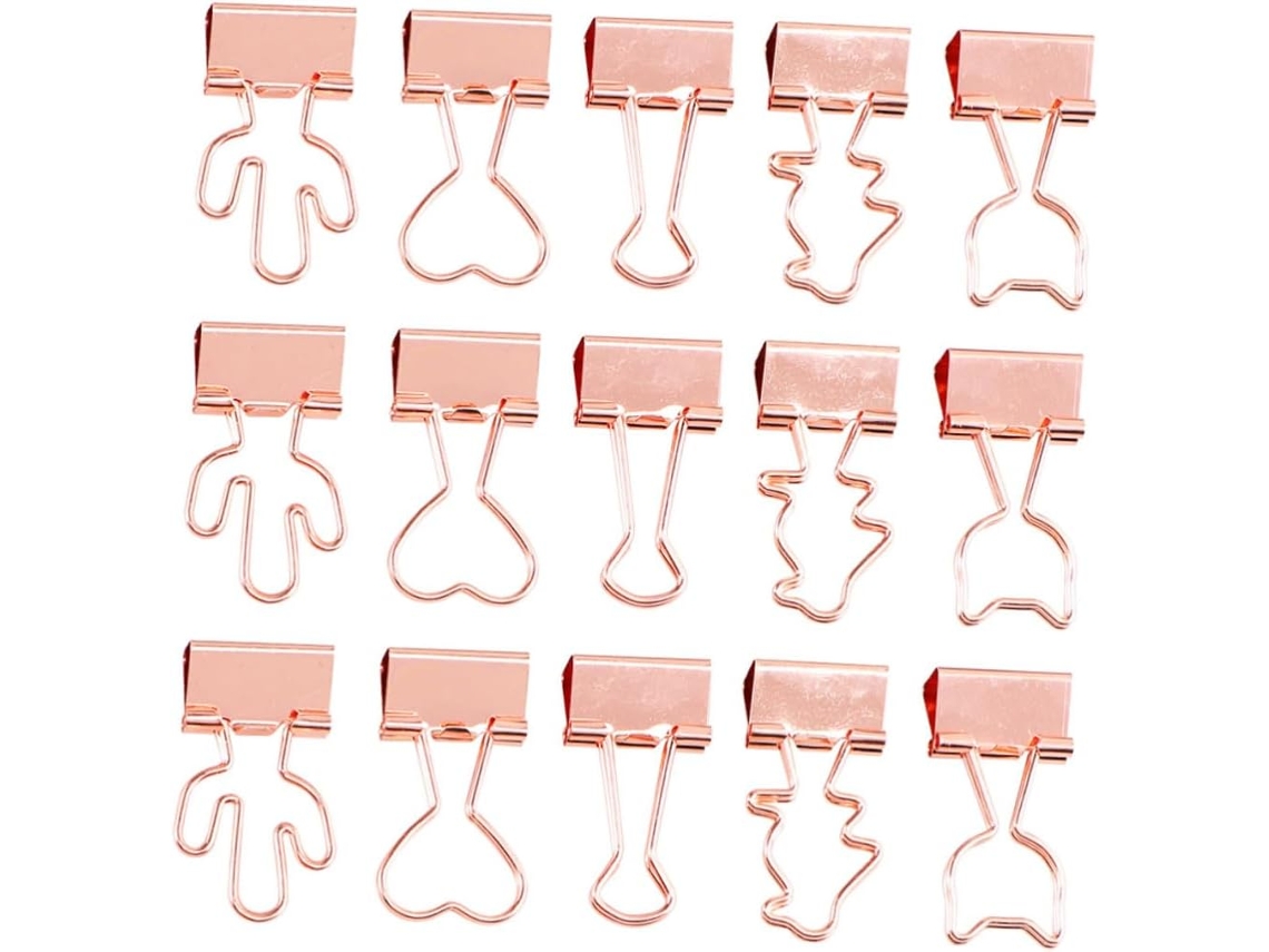 Conjunto De 15 Clips Metálicos Criativos E Adoráveis ​​​​Papelaria Em Formato Cacto, Gato E Pinguim Da Gadpiparty Para
