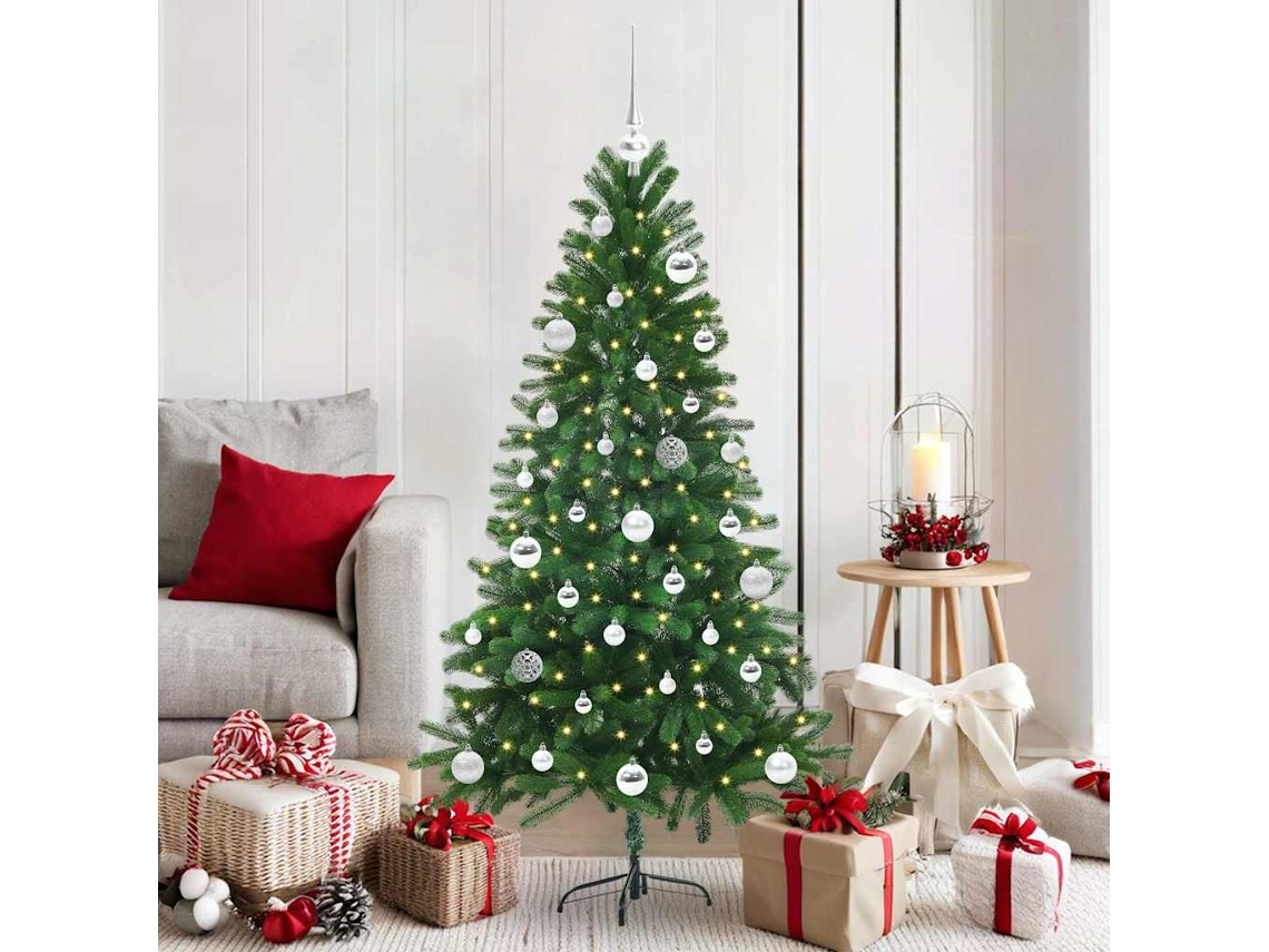 Vidaxl Árvore De Natal Com 150 Leds Com Suporte Verde 150 Cm Pe