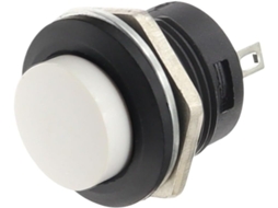 6-interruptores De Botão Momentâneos Spst Brancos R13-507 Com Tampa Redonda, Ca 6a 125v 3a 250v