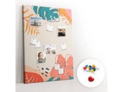 Quadro De Cortiça Com Impressão Bordas Tropicais Para O Corredor Espelharte (100x140 Cm)