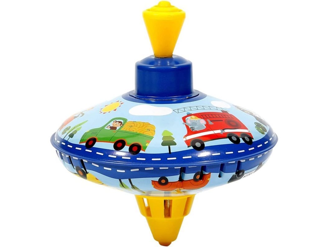 2026 trompo Metálico Giratorio Con Imagen de Animal Y Coche Giratorio Equilibrado para Adultos Y Niños Azul