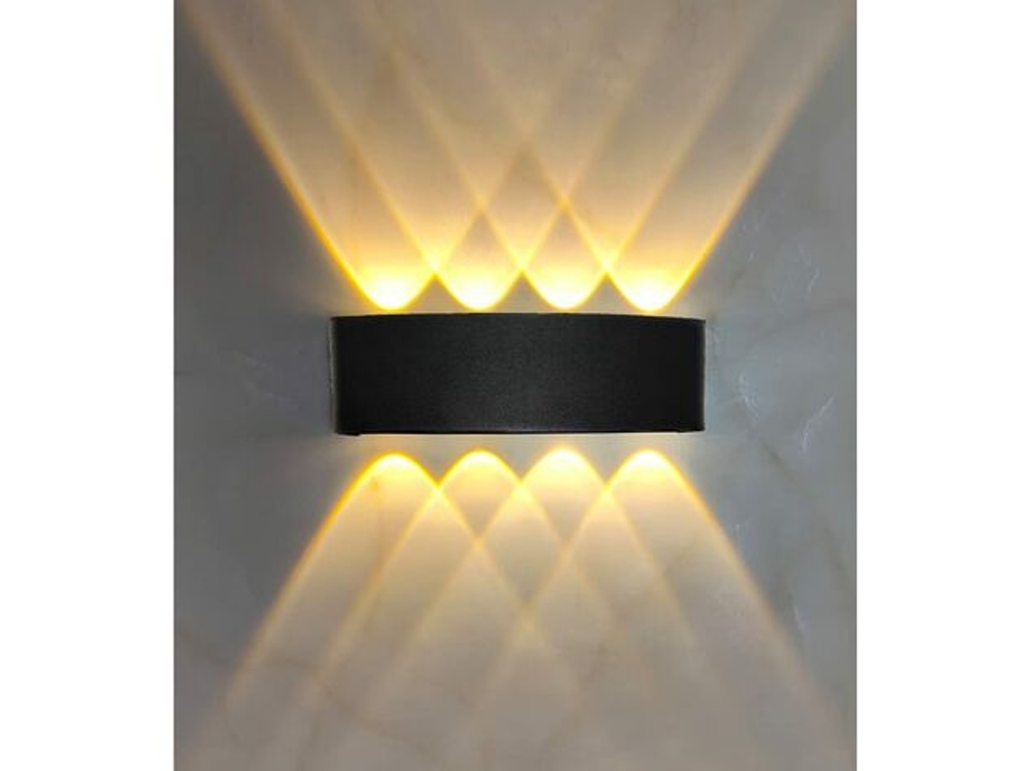 Luminária De Parede Modelo E 8 Cabeças 8w Cor Preta Luz Branca Aconchegante*