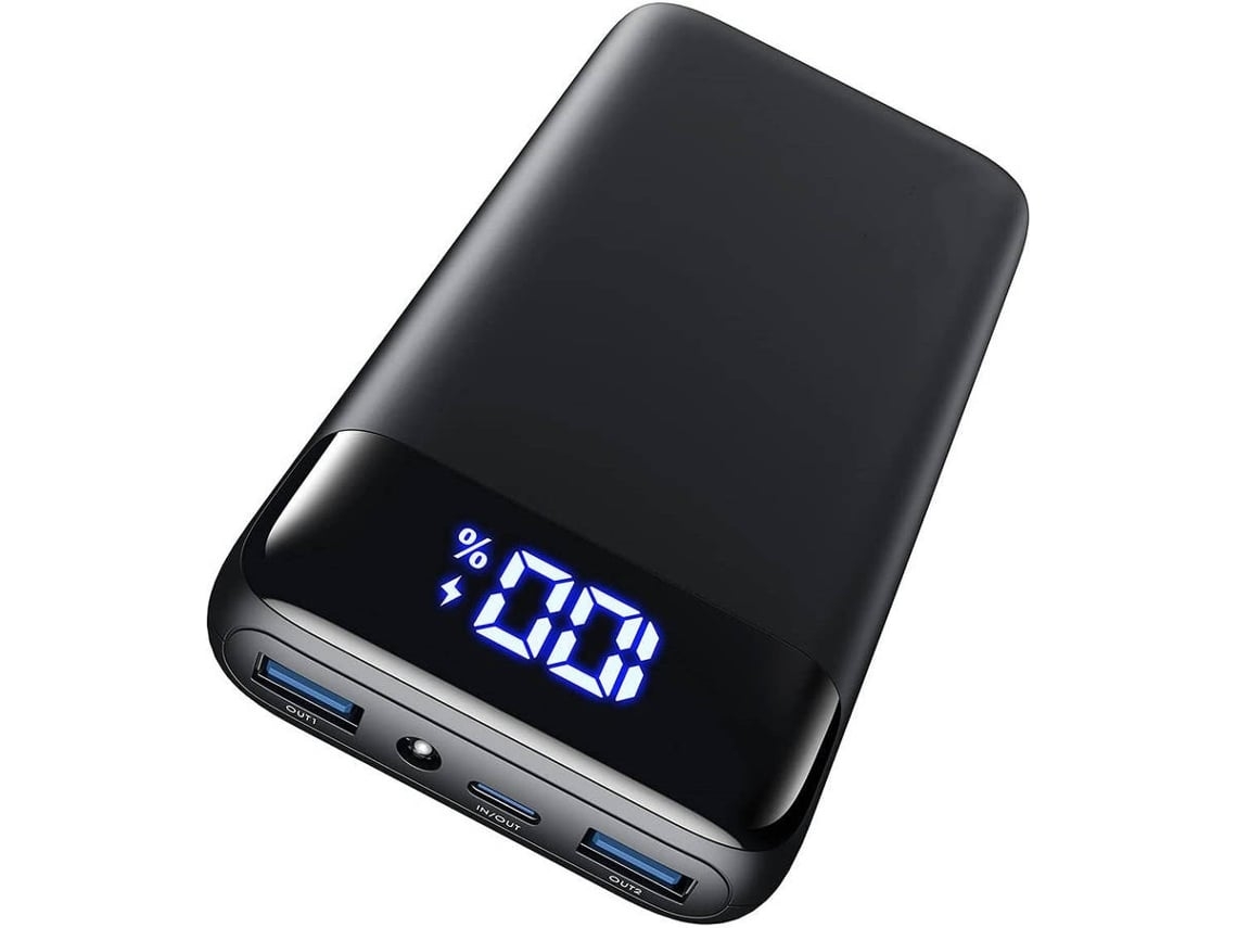 Carregador Banco Energia Led Carregamento Rápido Portátil YIZHOOD Tecido Preto