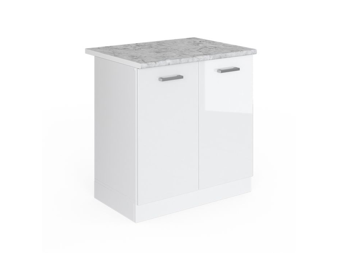 Móvel base para pia R-Line, 80cm com portas, com PT, Branco alto brilho, Branco, VICCO