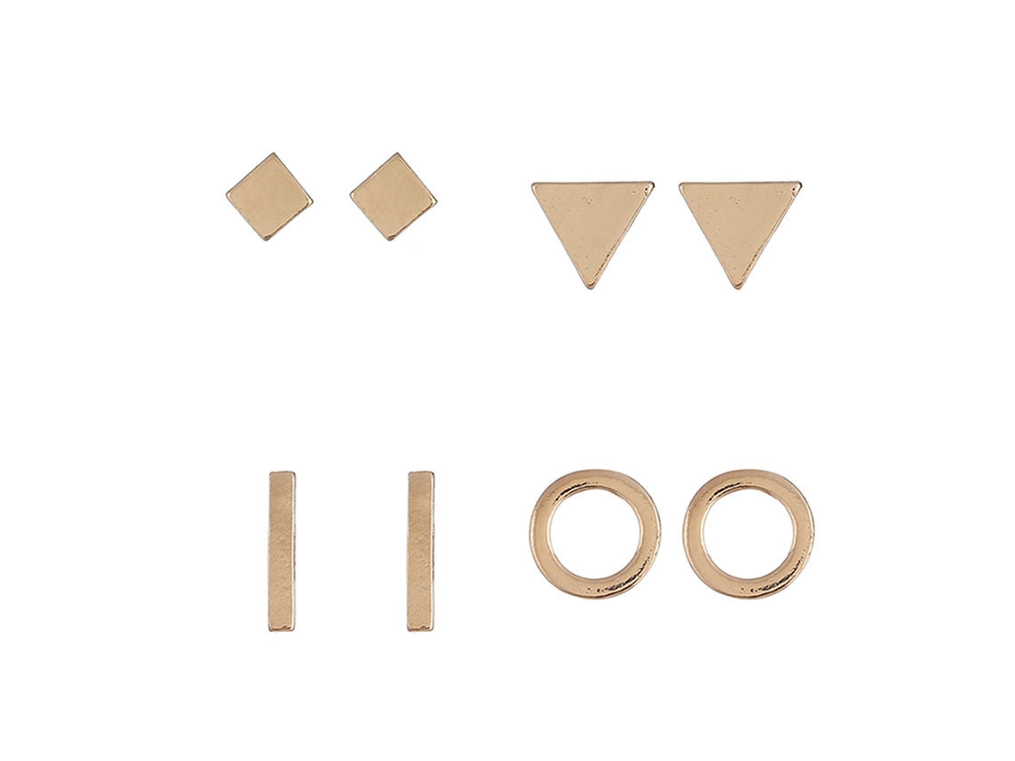 Brincos De Ouro Moda Geométrica
