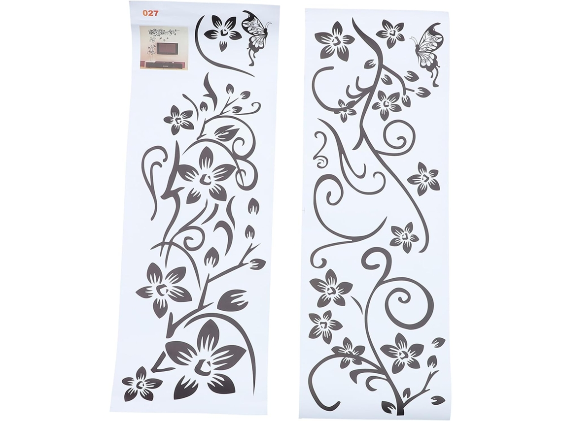 Kit De Adesivos De Parede Em Rattan Com 2 Peças E Decoração Removível Para Sala De Estar.