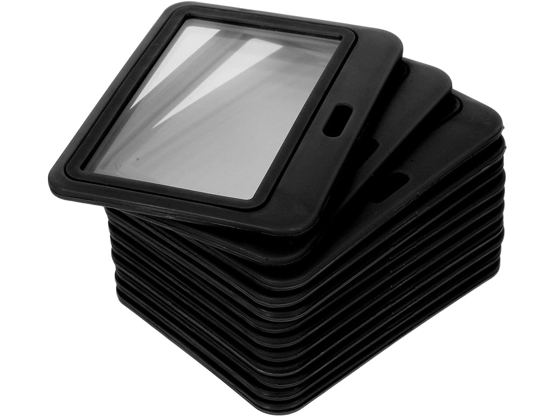 Lurelia Porta-crachá Transparente Portátil Horizontal Em Plástico Para Escritório E Escola