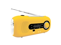 Rádio de Emergência AQUAFORGE am/fm com células solares e manivela, alarme sos, lanterna com 4 modos