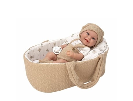 Boneca Elegance 33 cm Babyto Brown Carrycot Bag Arias Dolls (Corpo de vinil, Gênero Menino)