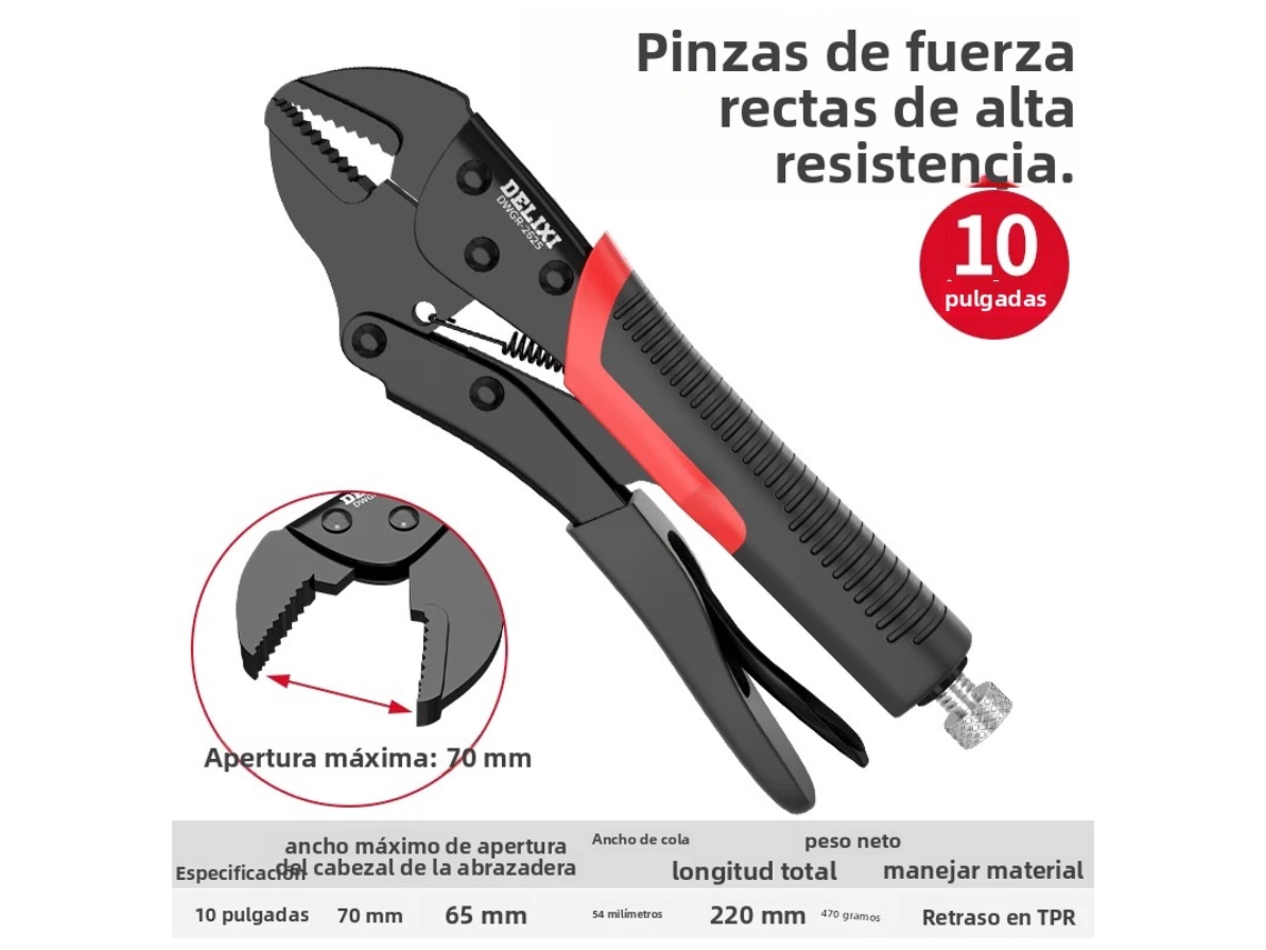 (bocal Reto De 10 Polegadas) Ferramenta De Fixação Manual Universal Multifuncional De Nível Industrial Com Agulha De Pressão