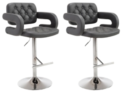 Conjunto De 2 Bancos De Bar Dublin Cinza Clp