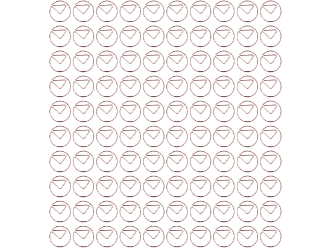 100-Mini clipes de papel, clipes de papel de metal rosé dourado macio e delicado, Portáteis Organização De Filivos Em