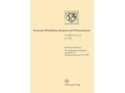 Livro Zur Entstehung, Authentizitat Und Kritik Von Brunings Memoiren 1918 1934 De Rudolf Morsey (alemão)