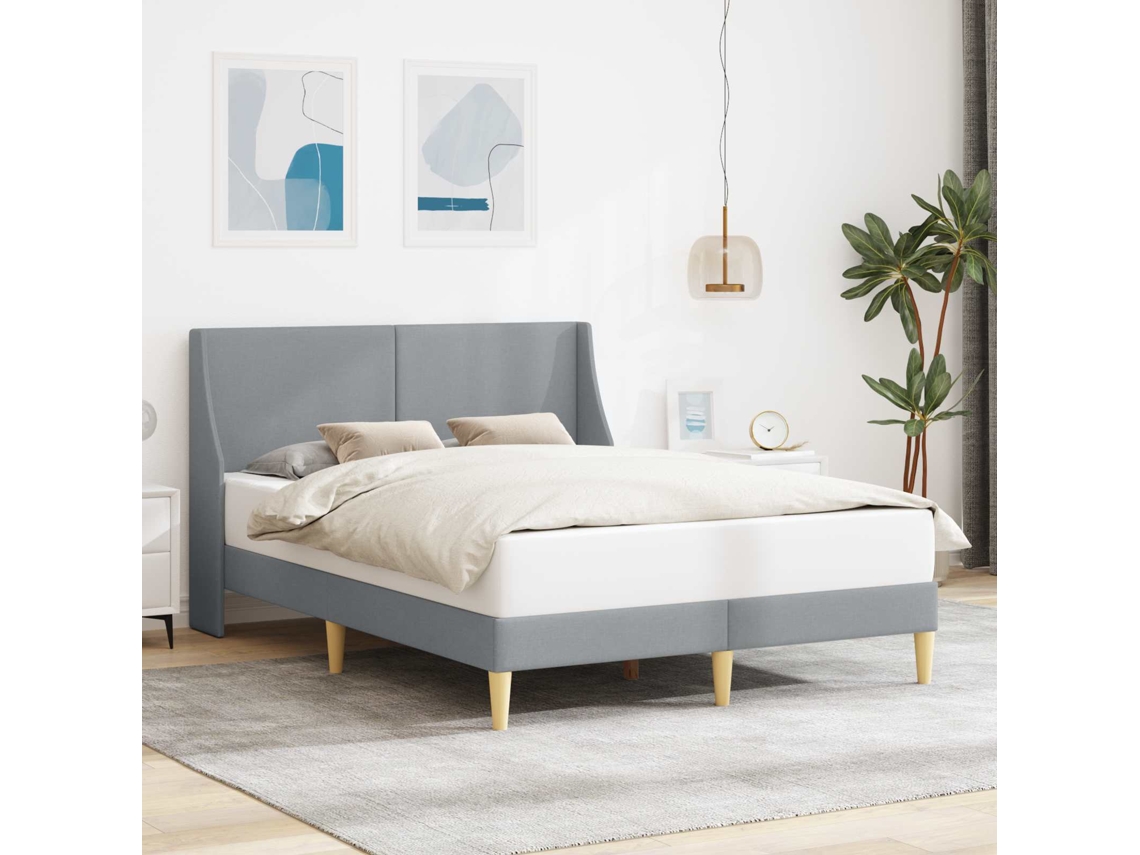 Vidaxl Estrutura Da Cama Liso Com Cabeceira Placa De Conexão