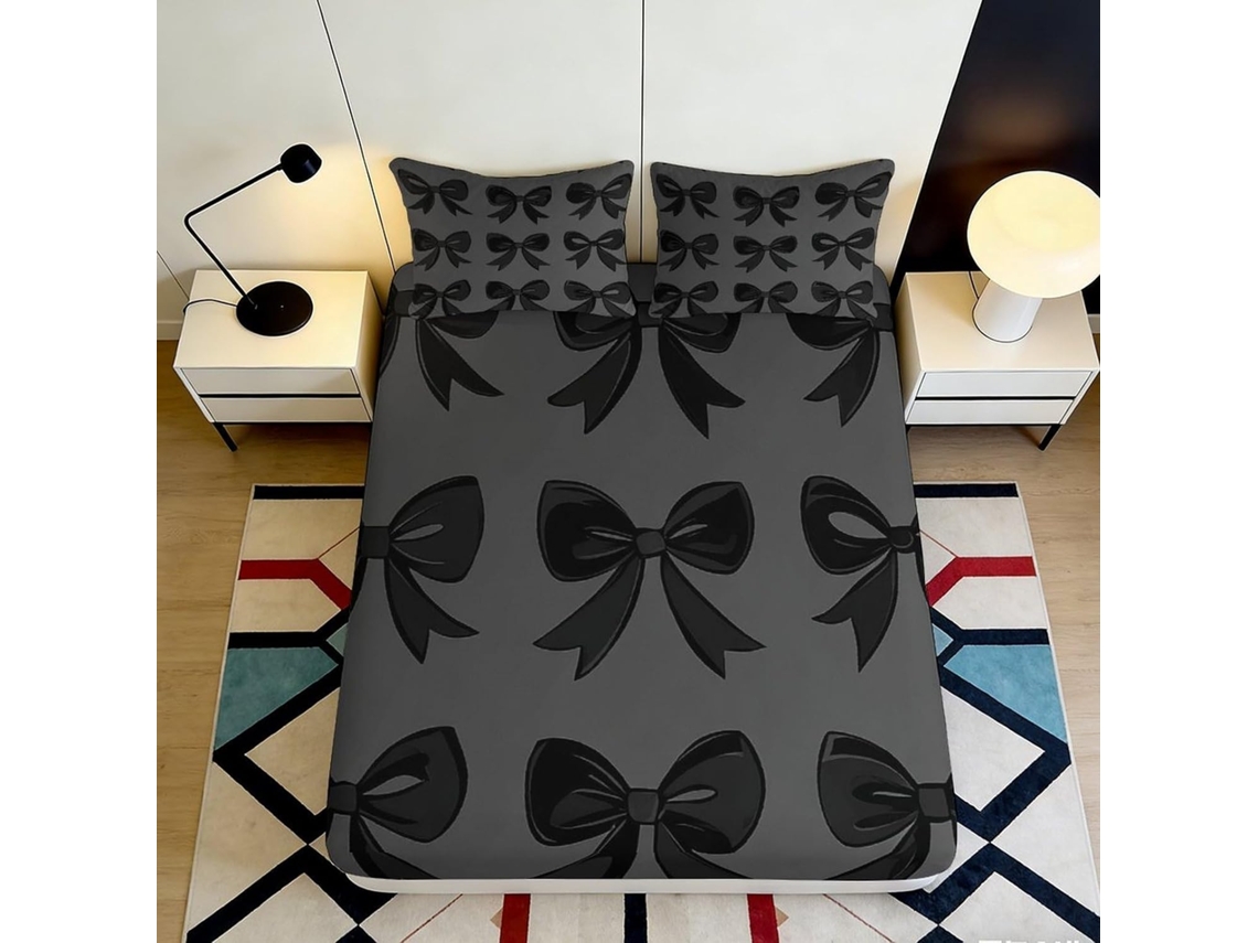 Conjunto de Cama com Estampa 3d Nós em Microfibra Fronha 200x25cm