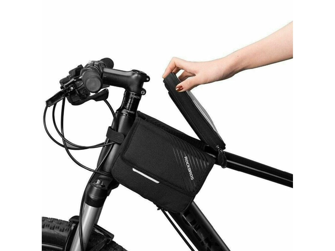 Lurelia Bolsa De Quadro Para Bicicleta Com Porta Telemóvel 6 Pol. Preta