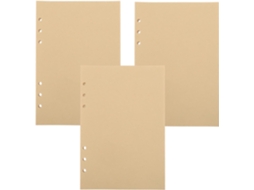 Conjunto De 3 Blocos De Folhas Soltas A5 Sem Pauta, Refis Para Fichários De 6 Argolas, Papel Kraft, 48 Folhas Por Gokoco